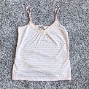 NWOT Abercrombie Pink/White Embroidered Cami
